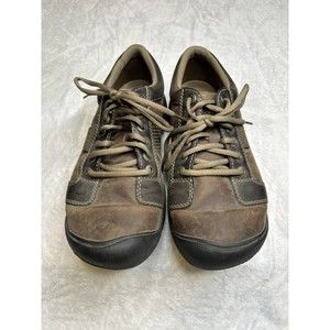 Keen Austin Walking Hiking Brown Leather Shoes 13008-BLCK Size 8.5